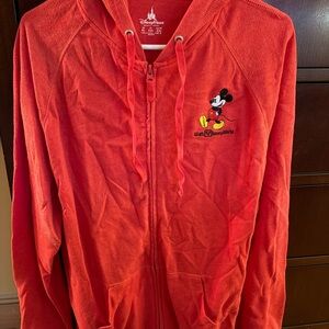 Disney Red Hoodie with Mickey Mouse Embroidery